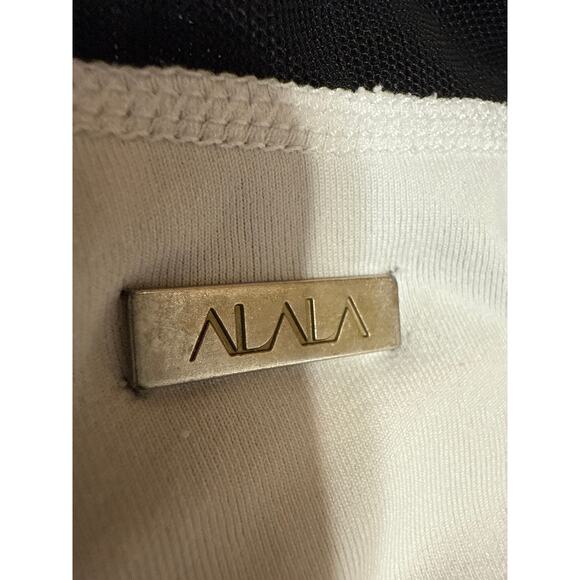 Alala White Black Mesh Sheer Back Sleeveless Workout Athletic Tank Top Size M - Picture 3 of 4